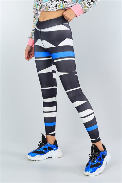 Desenli Likralı Bayan Tayt 40523