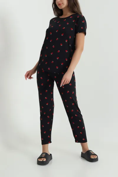 Desenli Milan Kadın Pijama Takımı 466501