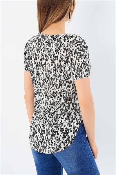 Desenli Piliseli Akordiyon Bluz 33626