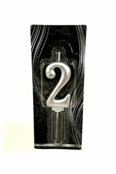 Doğum Günü Parti Mumu Silver / Gümüş 2 Rakamı 300584