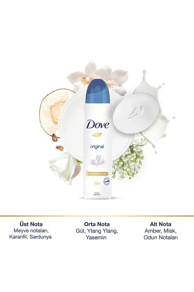 Dove Kadın Sprey Deodorant 1/4 Nemlendirici Krem Original 150 ml 287874