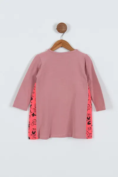 Eflatun (2-6 Yaş) Cute Baskılı Süprem Likralı  Kız Çocuk Elbise 419334