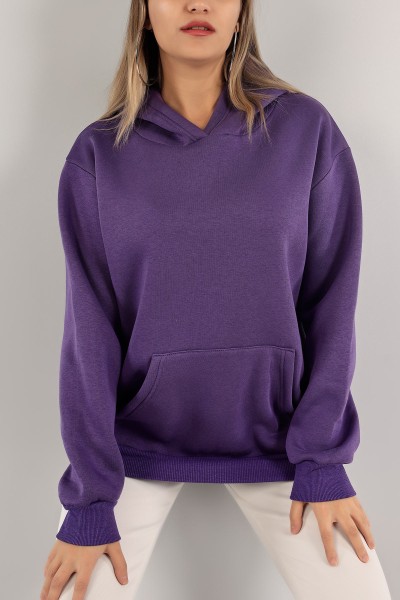 Eflatun Şardonlu Bayan Sweat 136526