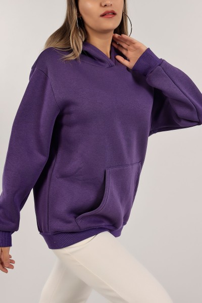 Eflatun Şardonlu Bayan Sweat 136526