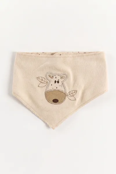Ekru (0-3 Ay) Zebra Nakışlı Yeni Doğan Organic  Erkek Bebek 10'lu Zıbın ve Hastane Çıkış Setleri 475449