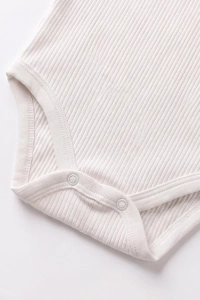 Ekru (0-9 Ay ) Raporlu Düz   Kısa Kol  Bebek & Çocuk Çıtçıtlı Badi 480412