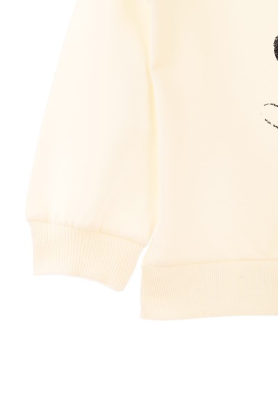 Ekru (1-4 Yaş) Çiçekli Fare Baskılı Kız Bebek Sweat 155279