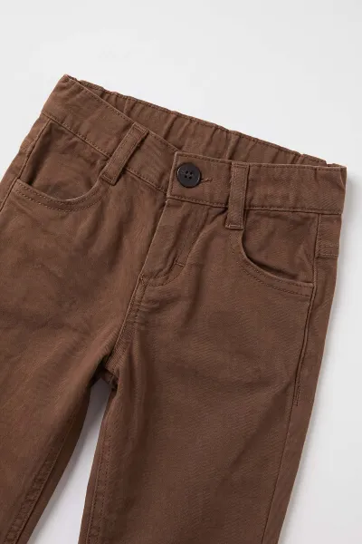 Ekru (1-6 Yaş)Gömlekli Desenli Triko Hırkalı Gabardin  Pantolonlu Erkek Çocuk 3'lü Takım 500879