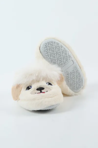 Ekru ( 21 - 24 )Peluş Figürlü Çocuk Panduf 497069