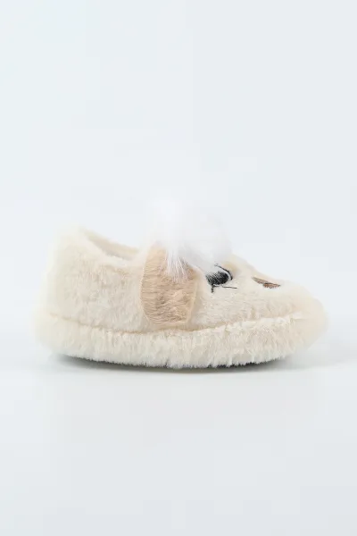 Ekru ( 25 - 30 )Peluş Figürlü Çocuk Panduf 498634