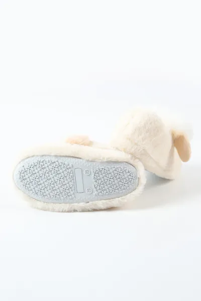 Ekru ( 25 - 30 ) Peluş Figürlü Kız Çocuk Panduf 488275
