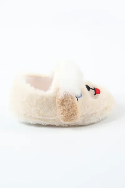 Ekru ( 25 - 30 ) Peluş Figürlü Kız Çocuk Panduf 488275