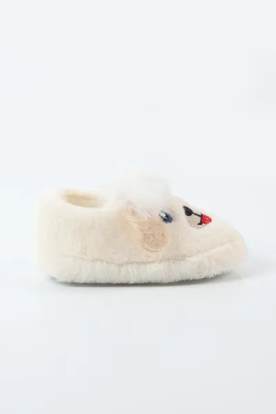 Ekru ( 25 - 30 ) Peluş Figürlü Kız Çocuk Panduf 496279