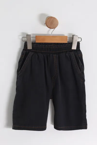 Ekru (3-10 Yaş)Apaş Yaka Etnik Desen Gabardin Şortlu Erkek Çocuk Takım 459865