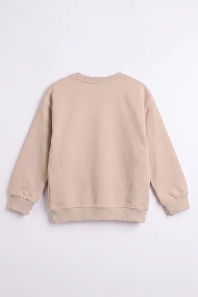 Ekru (3-12 Yaş) Dont Give Baskılı Erkek Çocuk Sweatshirt 479169
