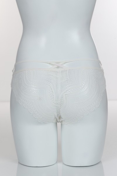 Ekru 4187 Bikini Ön Üst Tül Alt ve Arka Bant Üst Çapraz İpler Külot 102428