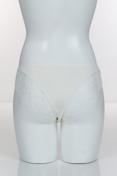 Ekru 4395 Bikini Arka Yan Bant Logo Baskılı Külot 102304