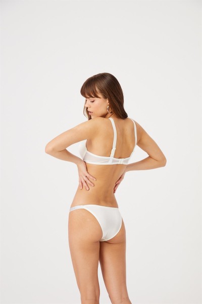 Ekru 663 Diva Destekli Double Push Up Siyah Taşlı Sütyen Takımı 225618