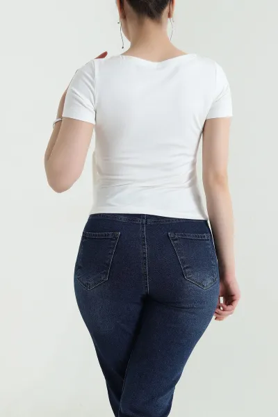 Ekru Bağlamalı Likralı Oysho Kadın Bluz 454686