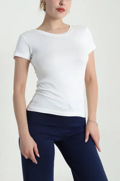 Ekru Buzzy Likralı Kadın Body Bluz 478332