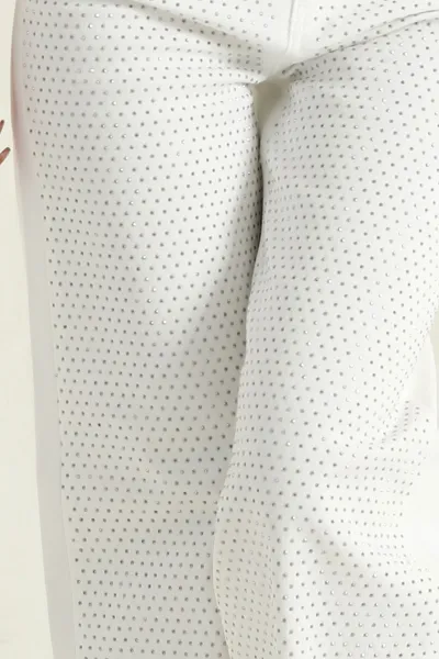 Ekru Cep Detay Taşlı Kadın Kot Pantolon 374464