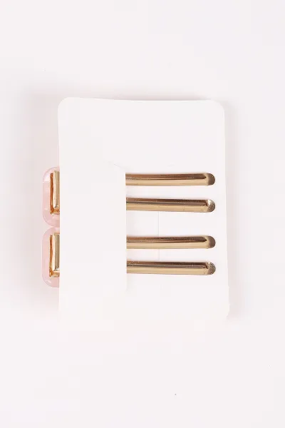 Ekru Dikdörtgen Model Desenli 2'li Pens Toka 464098