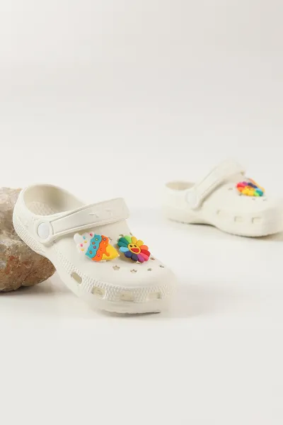 Ekru Figürlü Kız Çocuk Sandalet 462485