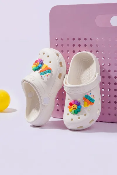 Ekru Figürlü Kız Çocuk Sandalet 462485