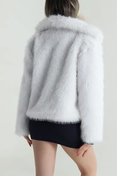 Ekru Lolita Kürk Kadın Mont 487132