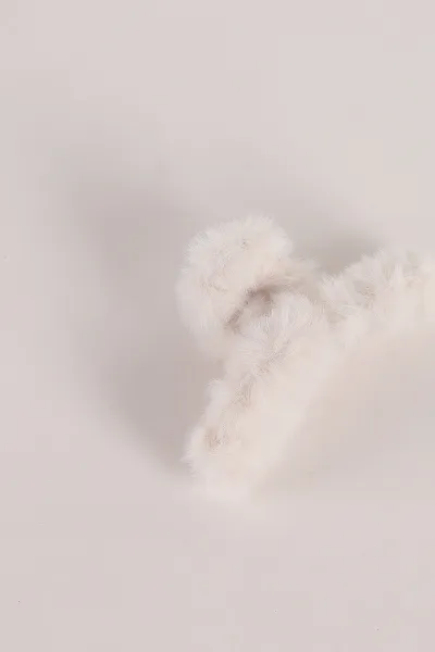 Ekru Peluş  Orta Boy Mandal Toka 363335