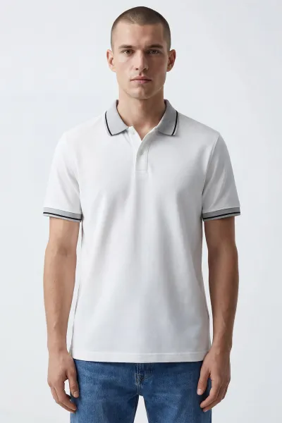 Ekru Polo Yaka Erkek Tişört 435388