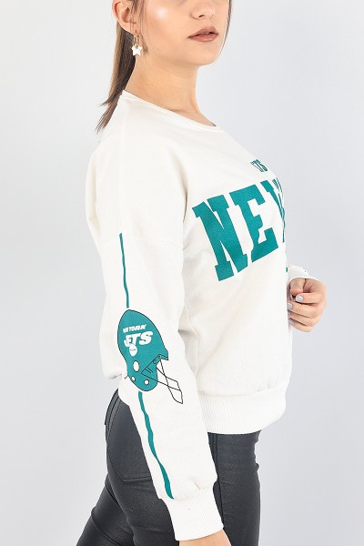 Ekru Şardonlu Bayan Sweat 87776