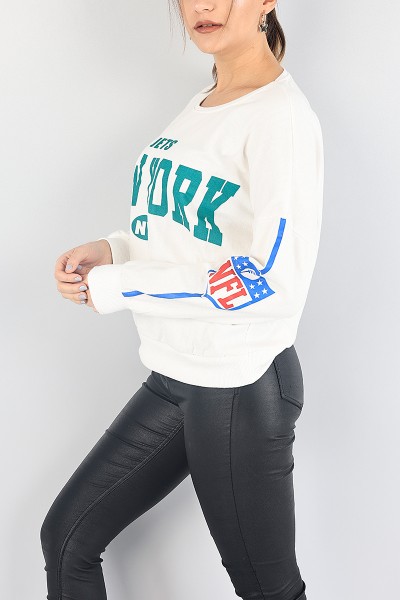Ekru Şardonlu Bayan Sweat 87776