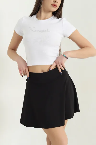 Ekru Taş Detay Likralı Crop 338522