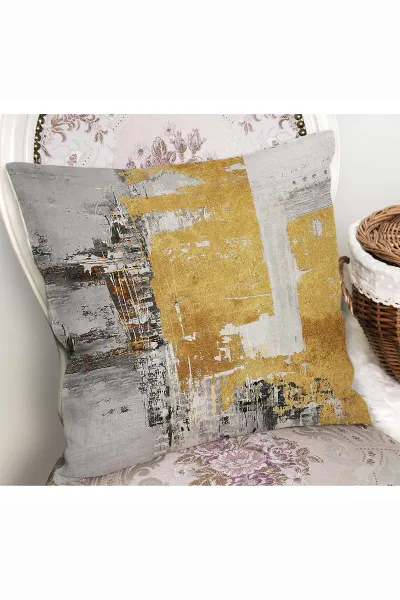 43x43 Dijital Baskılı Fermuarlı Modern Kırlent Kılıfı 308774