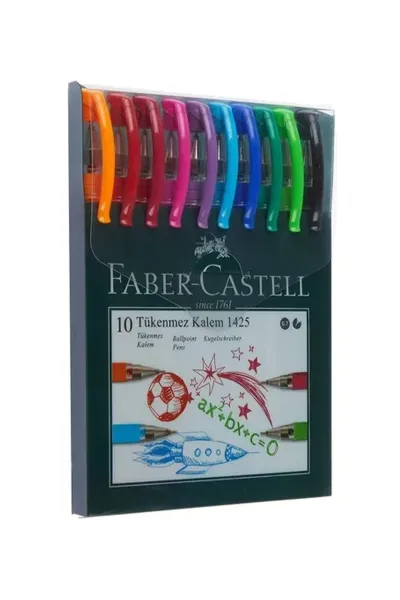 Faber Castell 1425 Renkli Tükenmez Kalem Seti 10'Lu 271623