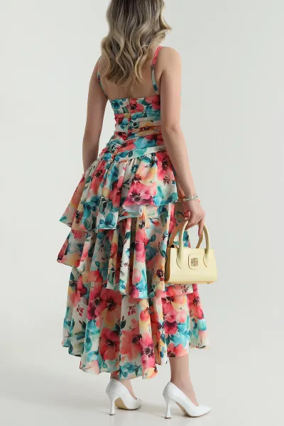 Fermuarlı Büzgülü Snow Empirme Kadın Elbise 478693