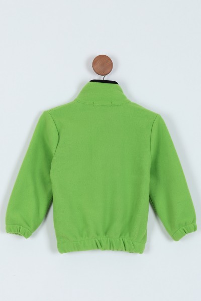Fıstık Yeşili (8-12 Yaş) Bel Lastikli Yarım Fermuarlı Kız Çocuk Sweat 224457