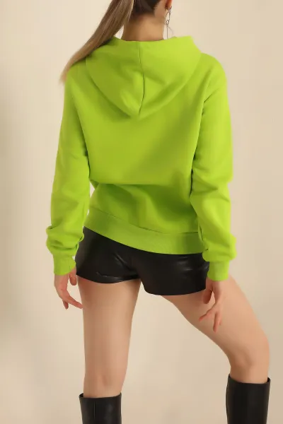 Fıstık Yeşili Nakış Detay Şardonlu Sweat 237746