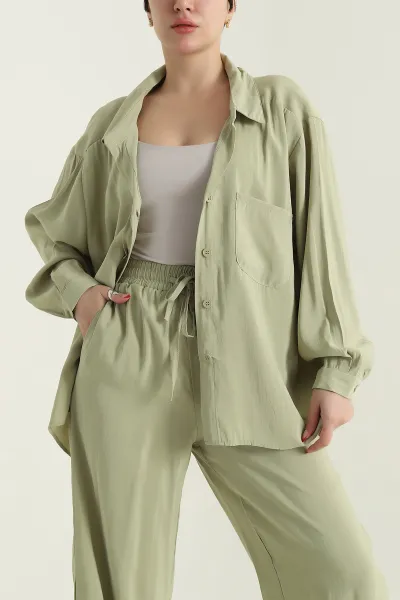 fistik-yesili-pantolon-gomlek-modal-kadin-ikili-takim-433951