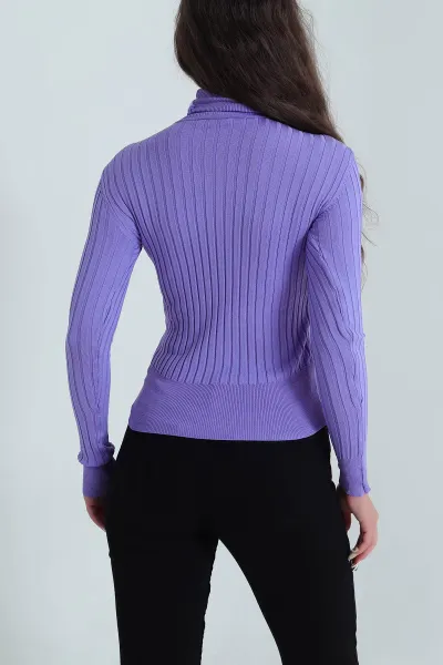 Fitilli Likralı Kadın Triko Kazak 483793
