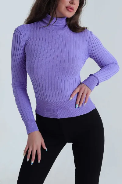 Fitilli Likralı Kadın Triko Kazak 483793