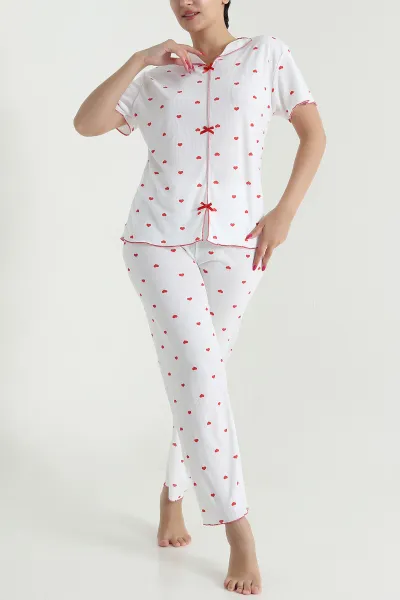 Fiyonklu Kaşkorse Kadın Pijama Takımı 476191