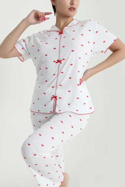 Fiyonklu Kaşkorse Kadın Pijama Takımı 476191