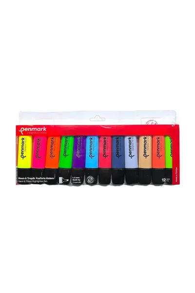 Penmark Neon & Pastel Fosforlu Kalem 12'li Karışık Renk 272093