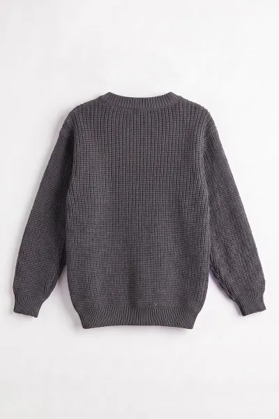 Füme (1-5 Yaş) Selanik Örgülü Çocuk Kazak 474835