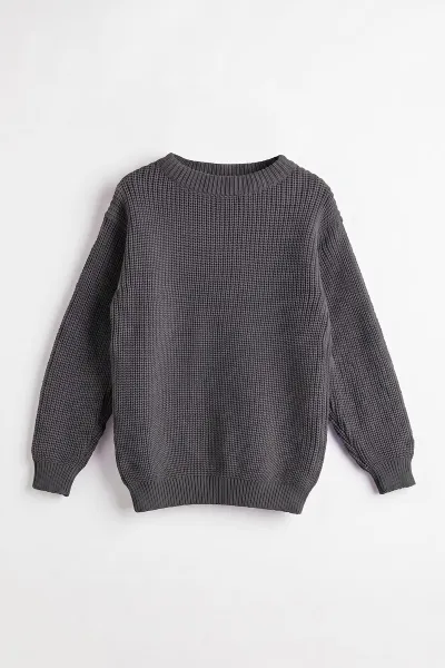 Füme (1-5 Yaş) Selanik Örgülü Çocuk Kazak 474835