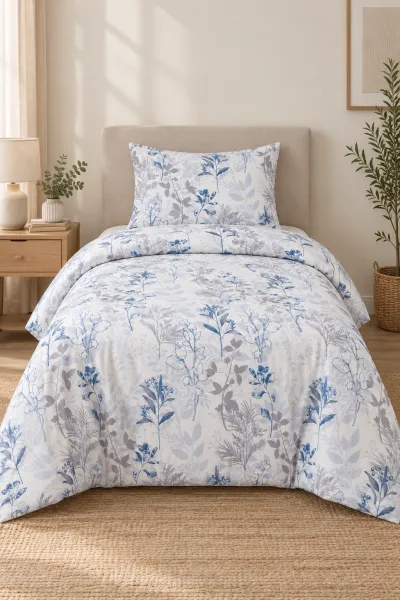 Füme 160x220 Cm Bella Home Tek Kişilik Lastikli Çarşaf Nevresim Takımı 491128