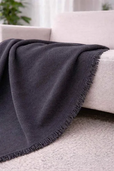 Füme 170x200 Cm Bella Home Çok Amaçlı Örtü - Koltuk Örtüsü - Pike 434792