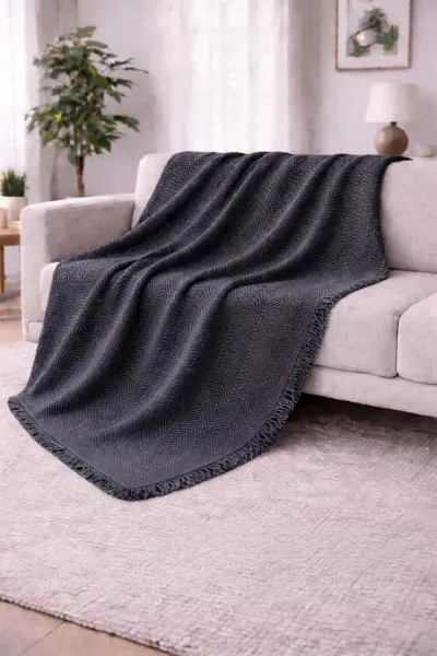 Füme 170x200 Cm Bella Home Çok Amaçlı Örtü - Koltuk Örtüsü - Pike 434792